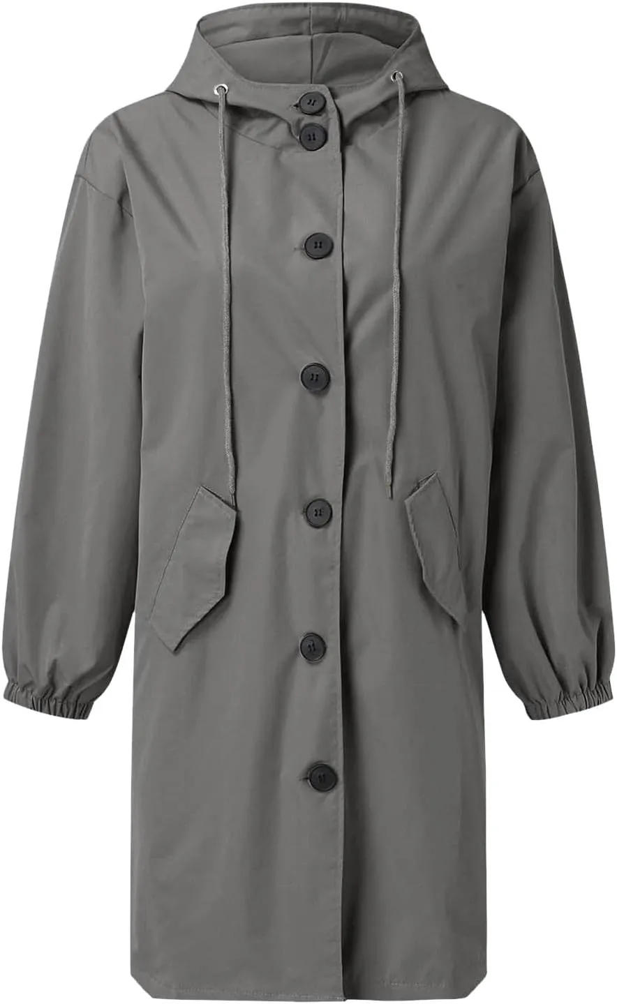 Women's 2025 Plaid Shacket Jacket Casual Button Wool Blend Winter Tartan Trench Coat With Pockets