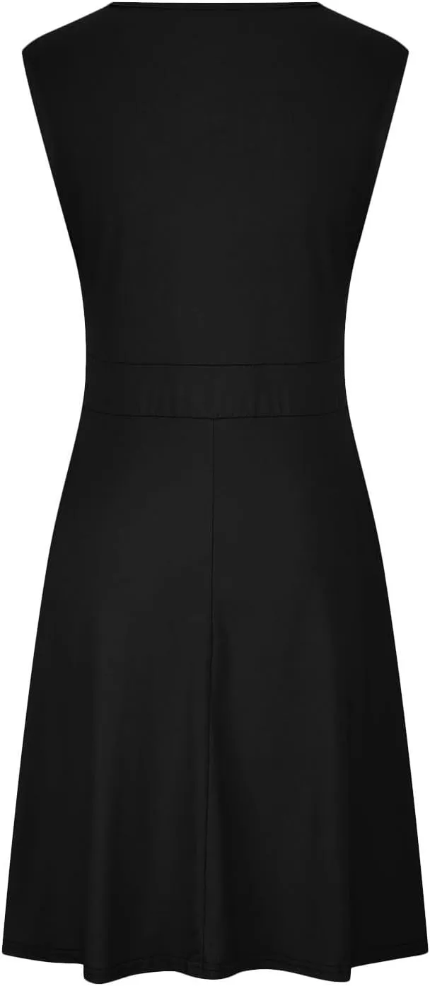 Women's 2025 Summer Sleeveless Ruched Waist Flowy A Line High Low Midi Cocktail Party Dress