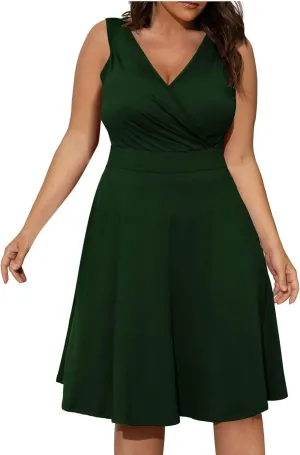 Women's 2025 Summer Sleeveless Ruched Waist Flowy A Line High Low Midi Cocktail Party Dress