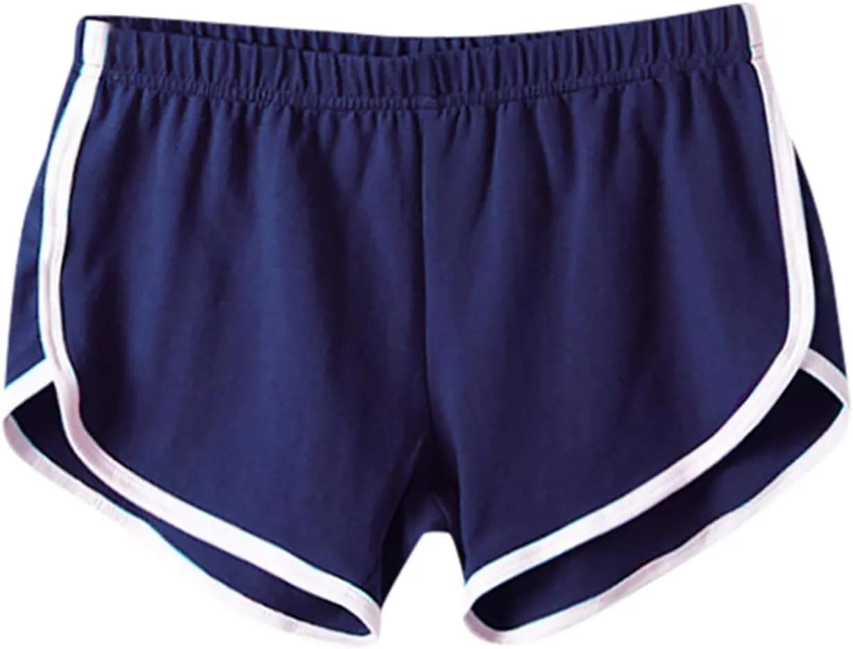 Women's Athletic Shorts High Waisted Running Shorts Pocket Summer Sporty Gym Elastic Workout Running Clothing