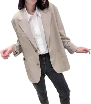 Women's Blazer Jacket Casual Vintage Slim Suits for Women