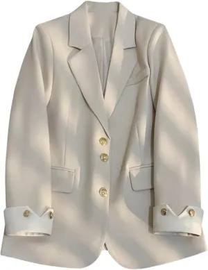 Women's Blazer Jacket Spring Casual Beige Suits for Women