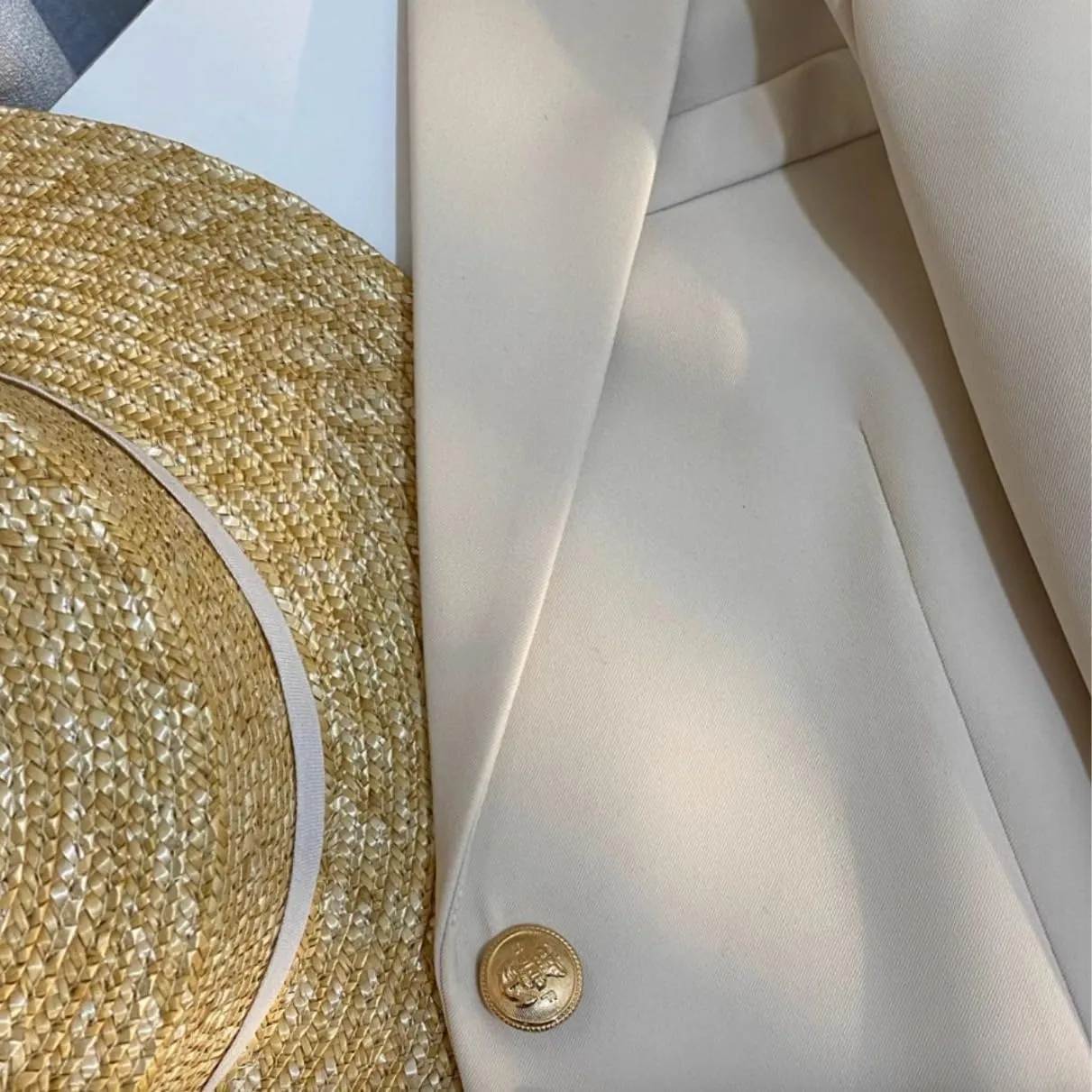Women's Blazer Jacket Spring Casual Beige Suits for Women