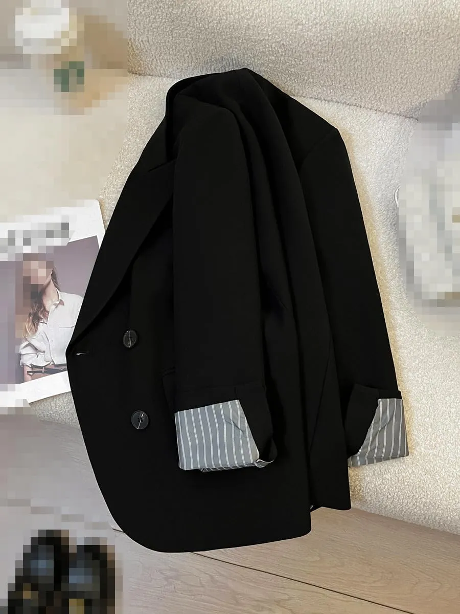 Women's Blazer Jacket Spring Striped Long-Sleeve Suits