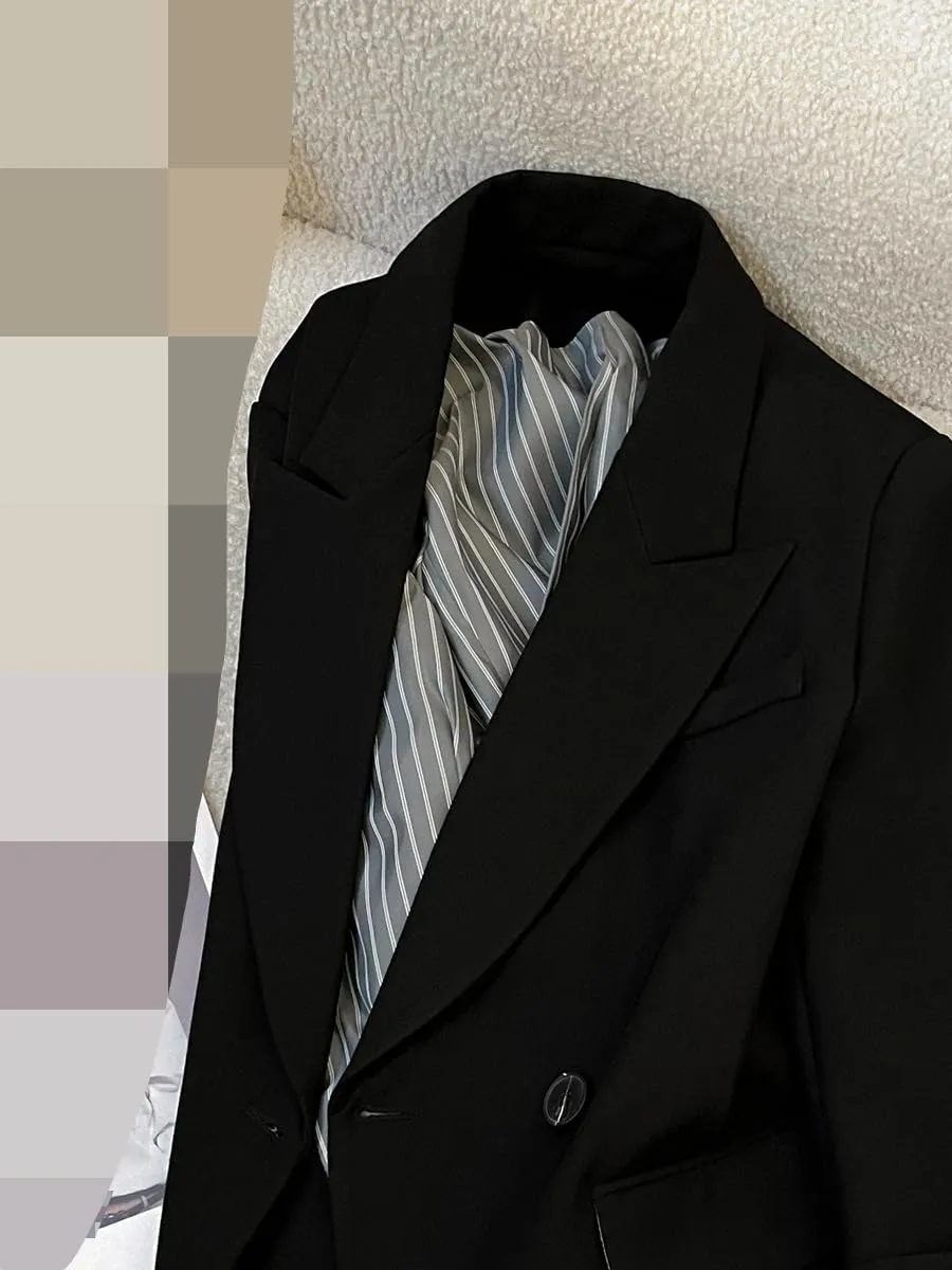 Women's Blazer Jacket Spring Striped Long-Sleeve Suits