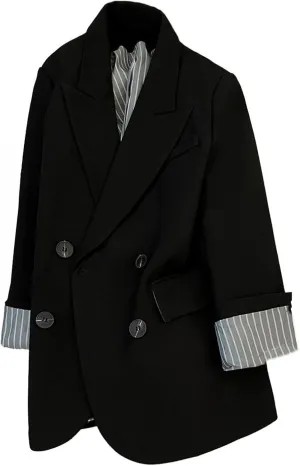 Women's Blazer Jacket Spring Striped Long-Sleeve Suits