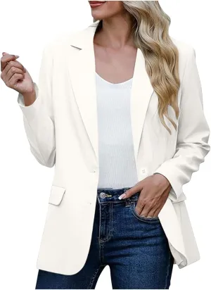 Women's Blazers & Suit Jackets Business Casual Long Sleeve Open Front Lightweight Blazer Fall Fashion Work Office Suit