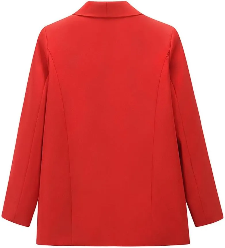 Women's Blazers Casual Lightweight Buttonless Plus Size Boyfriend Blazers Long Sleeve Slim Fit Dressy Work Blazer