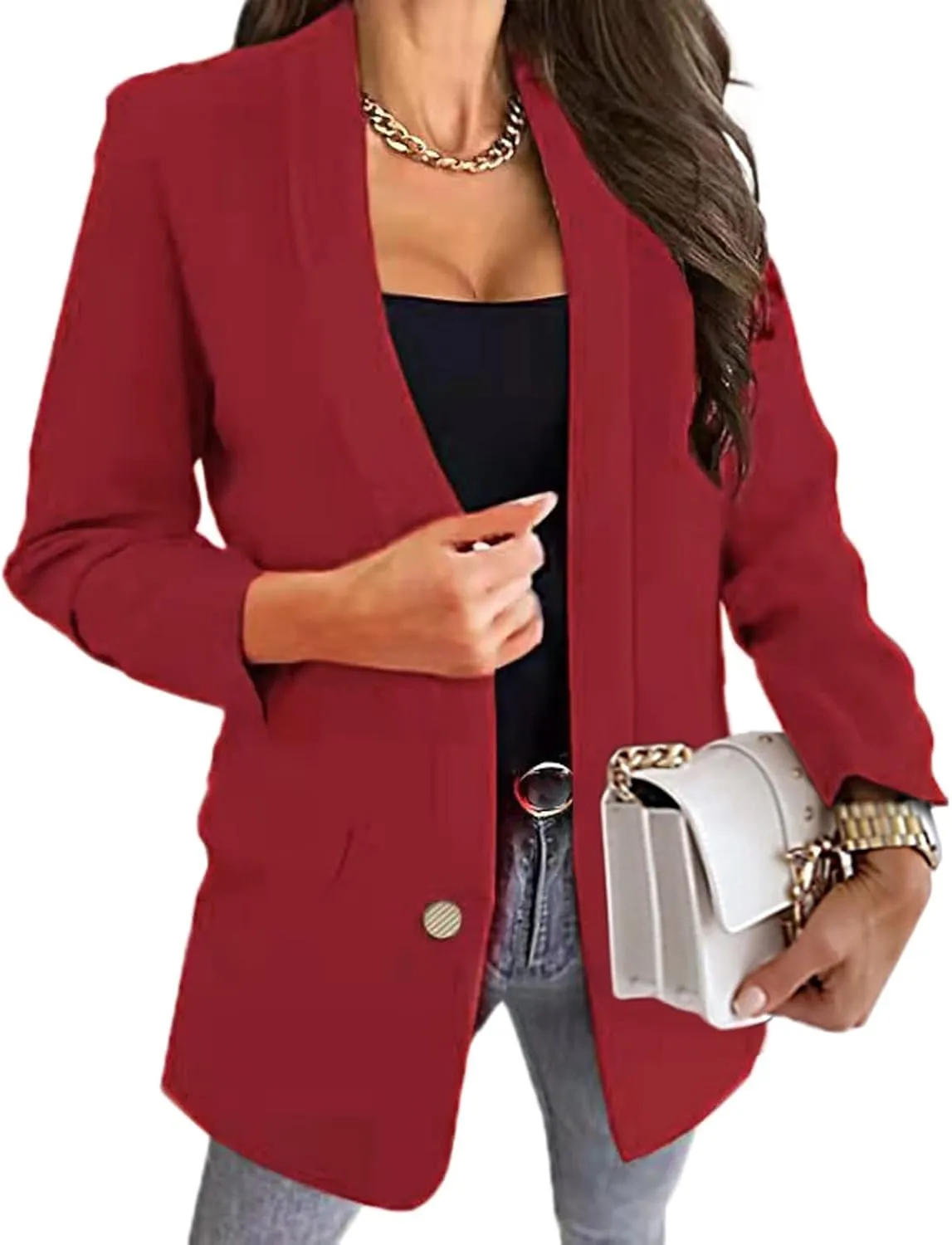 Womens Blazers Casual Lightweight Long Sleeve Suit Jackets Open Front Business Cardigan 2024 Fall Fashion Work Jacket
