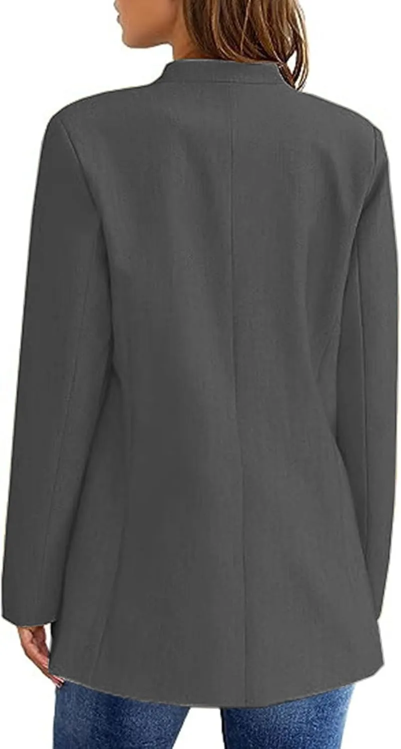 Women's Blazers Casual Lightweight Work Office Blazer Button Long Sleeve Blazers Open Front Cardigan Suit Jacket