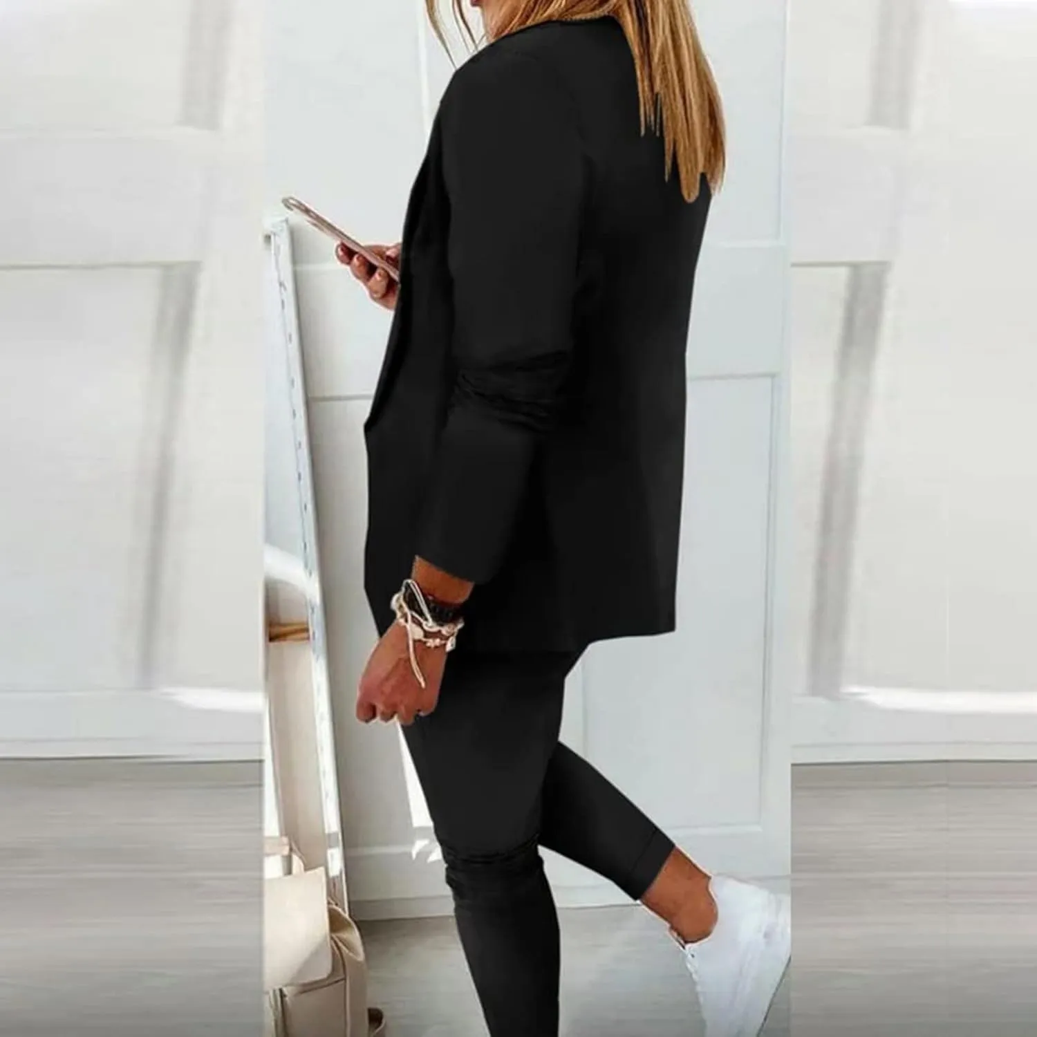 Womens Blazers for Work Casual Tweed Ladies Blazer Open Front Work Novelty Blazers Pluse Size Oversized Suit