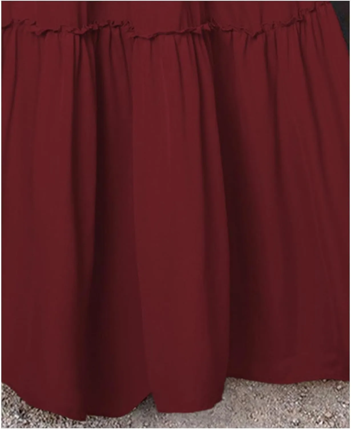 Womens Bohemian Long Maxi Skirt Elastic High Waist Flowy Swing A Line Ruffle Tiered Maxi Skirt Long Beach Skirts