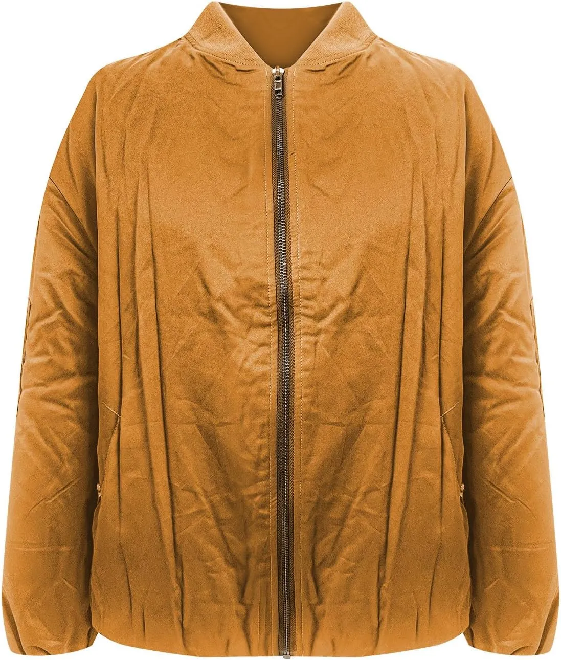 Women's Bomber Jacket Lightweight Zip-Up Casual Coat with Pockets Trendy Outerwear for Fall and Spring