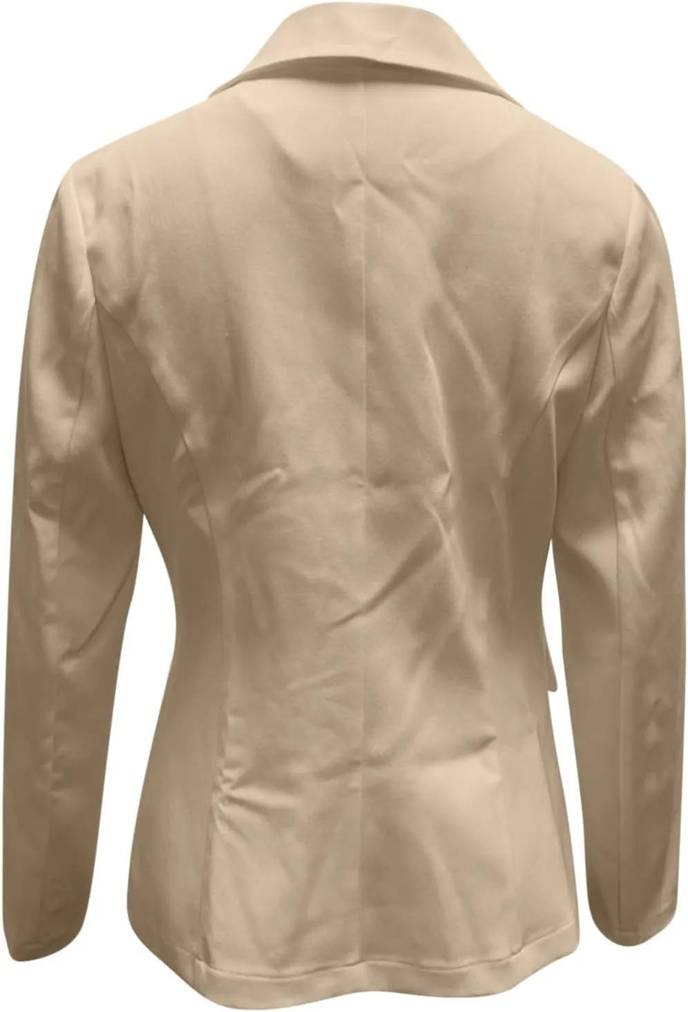 Womens Casual Blazers Fall Lapel Long Sleeve Lightweight Suit Jackets Open Front Button Office Blazer Fake Pockets