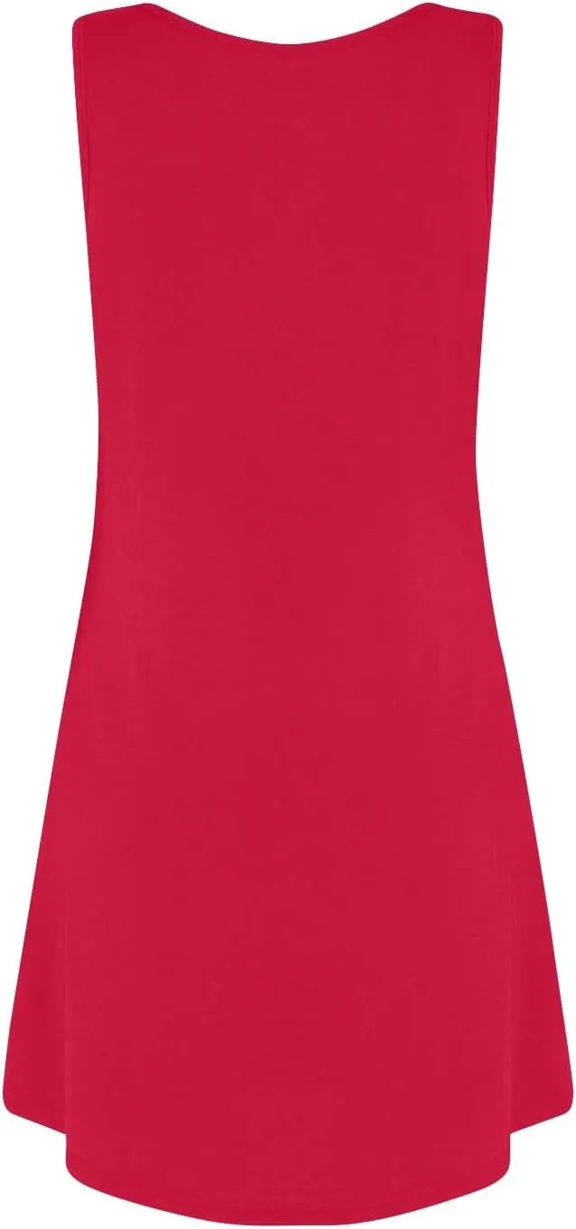 Womens Dress Shirts Summer Sleeveless Tank Dress Sundresses Short Dresses Casual Spring Boho Floral Dresses with Pocket