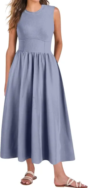 Women's Dresses Summer Tank Dress Sun Dresses Women Casual Smocked Sleeveless Wrap Dress Plus Ruffle with Pocket