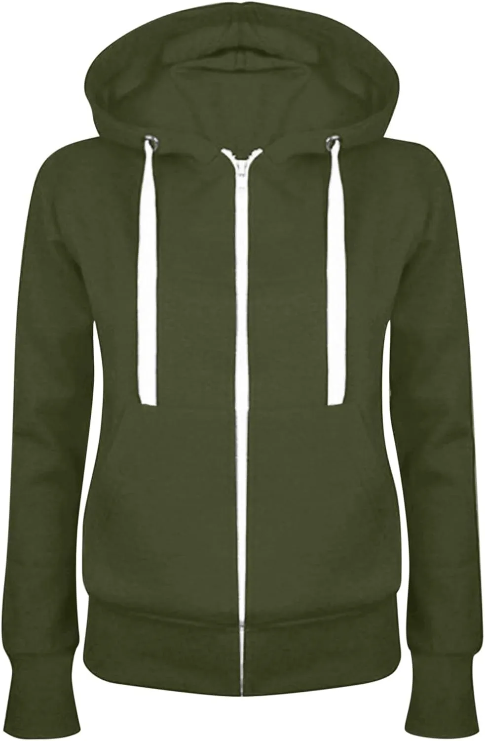 Womens Fall Fashion 2023 Casual Zip up Hoodie Jackets Solid Color Sweatshirts Jackets Trendy Y2k Hoodies with Pocket