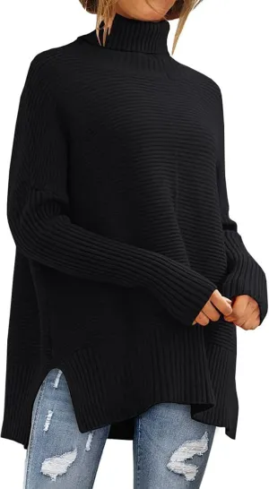 Women's Fall Oversized Turtleneck Sweater Casual Long Sleeve Chunky Knit Pullover Winter Tops Blouse Knit Top