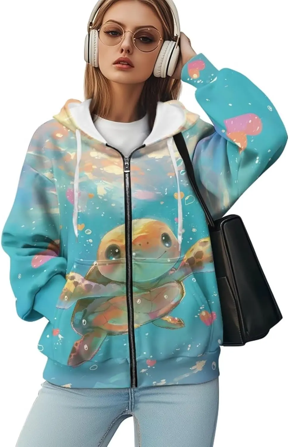 Women's Fashion Hoodies & Sweatshirts Long Sleeve Casual Zip Up Hooded Sweatshirt Jacket