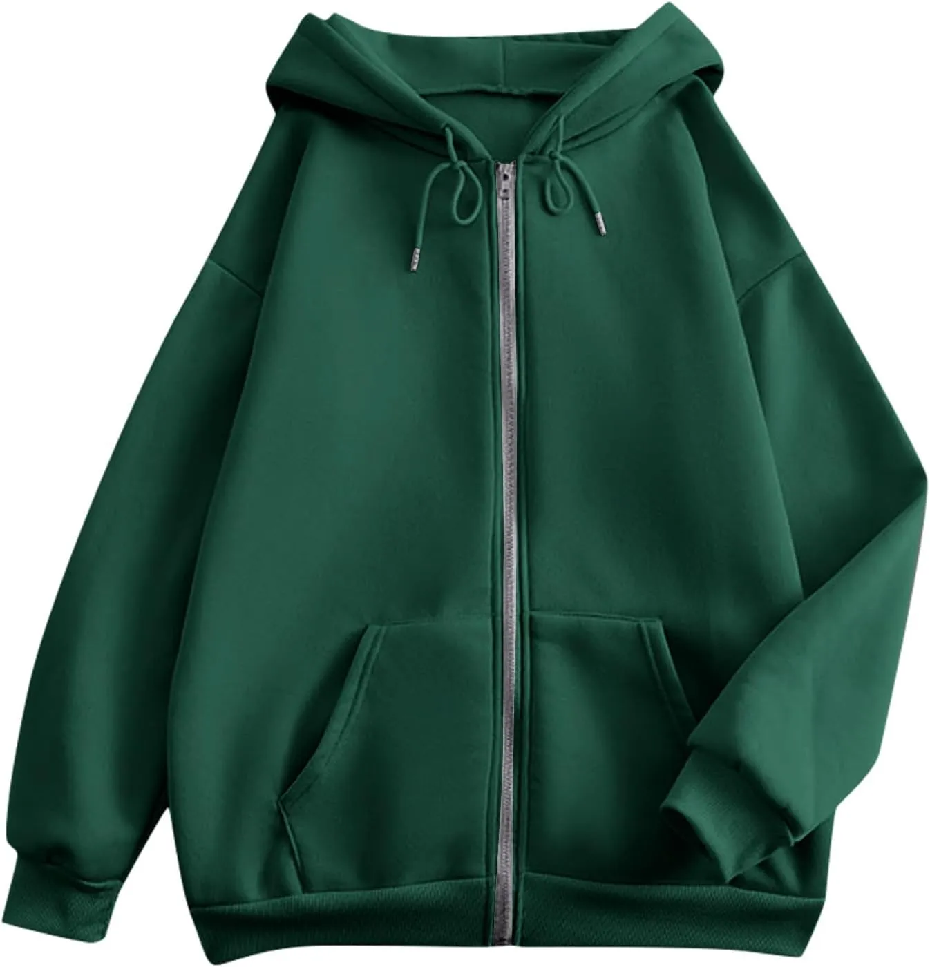 Women's Fashion Hoodies Sweatshirts Zip Up Y2K Hoodies Casual Long Sleeve Oversized Fleece Jacket Comfy Gym Coats
