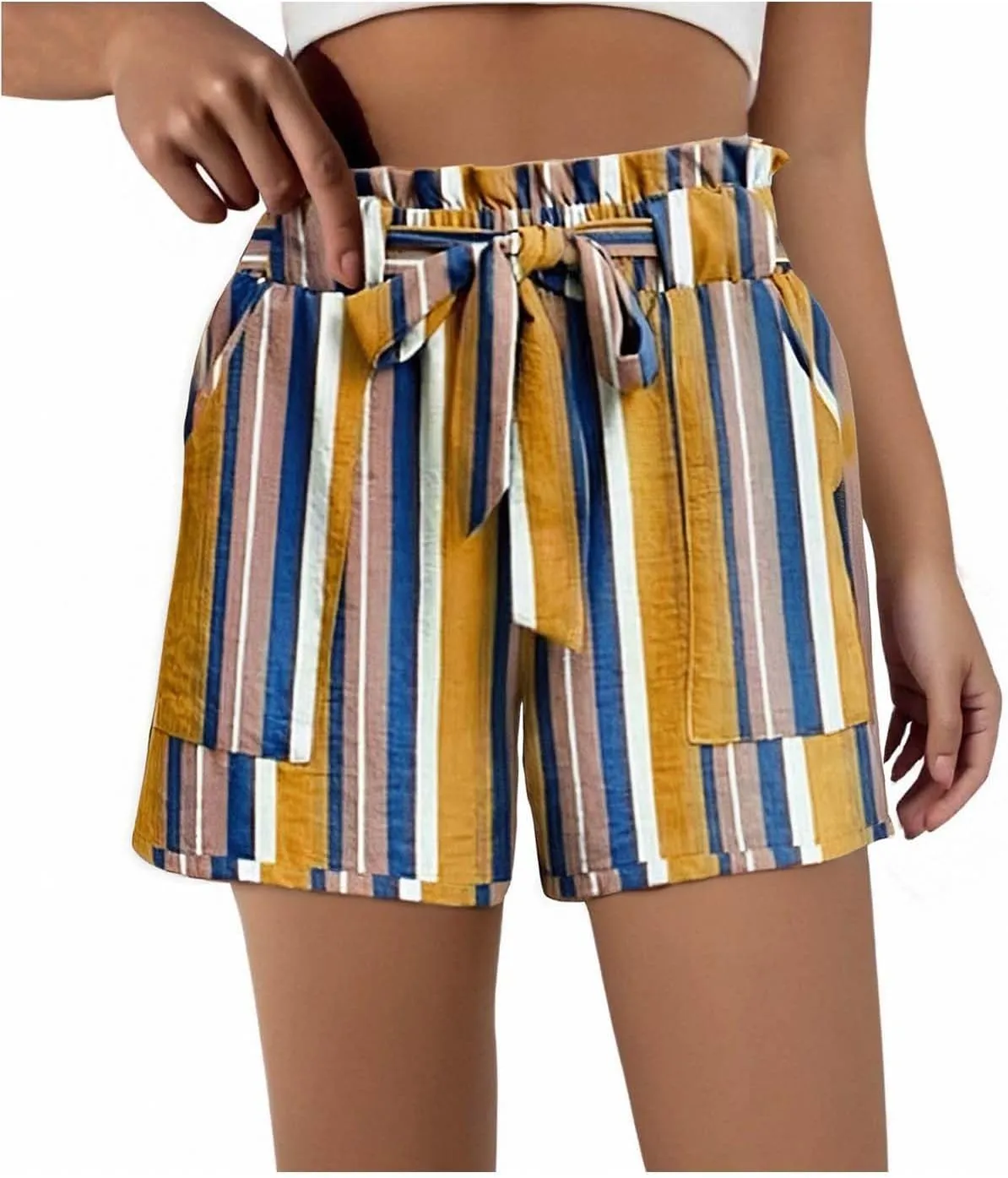 Women's Fashion Print Casual Shorts, Summer Elastic Waist Beach 5" Shorts Comfy Breathable Daily Clothes