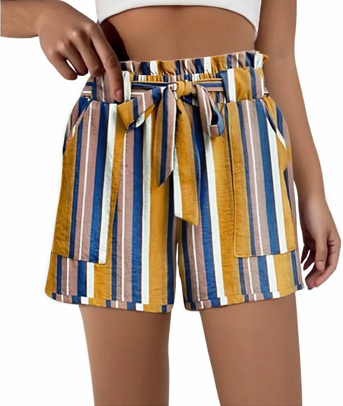 Women's Fashion Print Casual Shorts, Summer Elastic Waist Beach 5" Shorts Comfy Breathable Daily Clothes