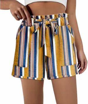 Women's Fashion Print Casual Shorts, Summer Elastic Waist Beach 5" Shorts Comfy Breathable Daily Clothes
