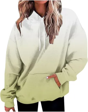 Womens Gardient Print Oversized Sweatshirt Long Sleeve Hoodies Tops Teen Girls Y2K Clothes Trendy Fall Outfits