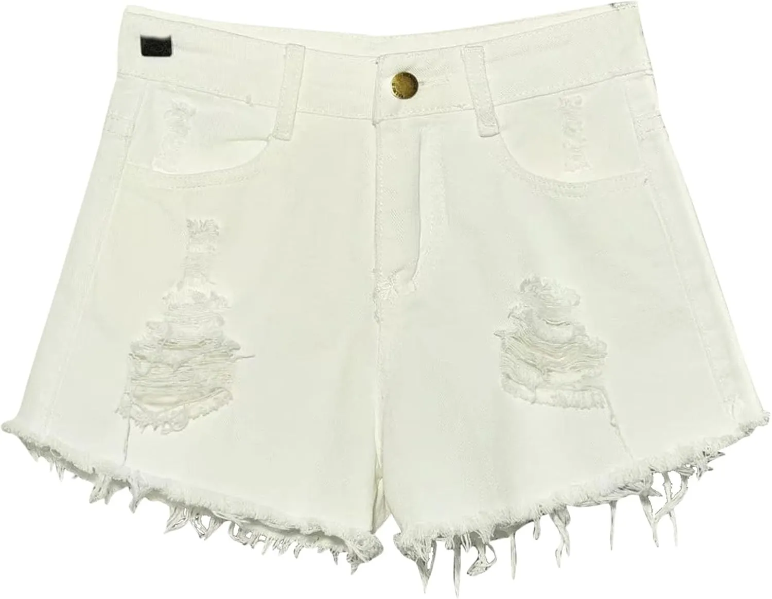 Womens High Waist Distressed Denim Shorts Ripped Jean Shorts Frayed Hem Raw Edge Summer Casual Hot Pants