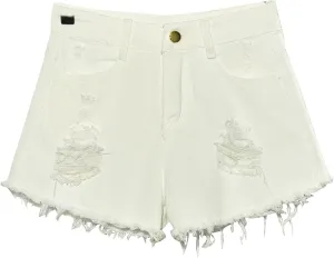 Womens High Waist Distressed Denim Shorts Ripped Jean Shorts Frayed Hem Raw Edge Summer Casual Hot Pants