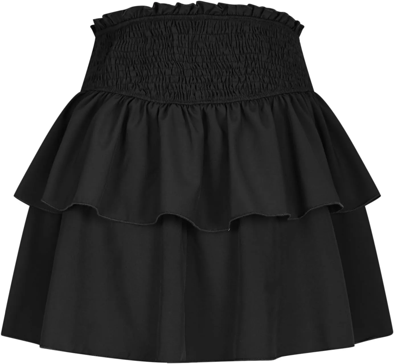 Women's High Waisted Active Short Skirts Layered Ruffle Pleated Stretch Waist Gym Workout Mini Skirt