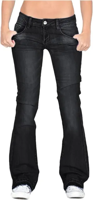 Womens High Waisted Jeans Flare Stretch Boyfriend Bootcut Casual Wide Leg Denim Pants Bell-Bottomed Jeans 2024