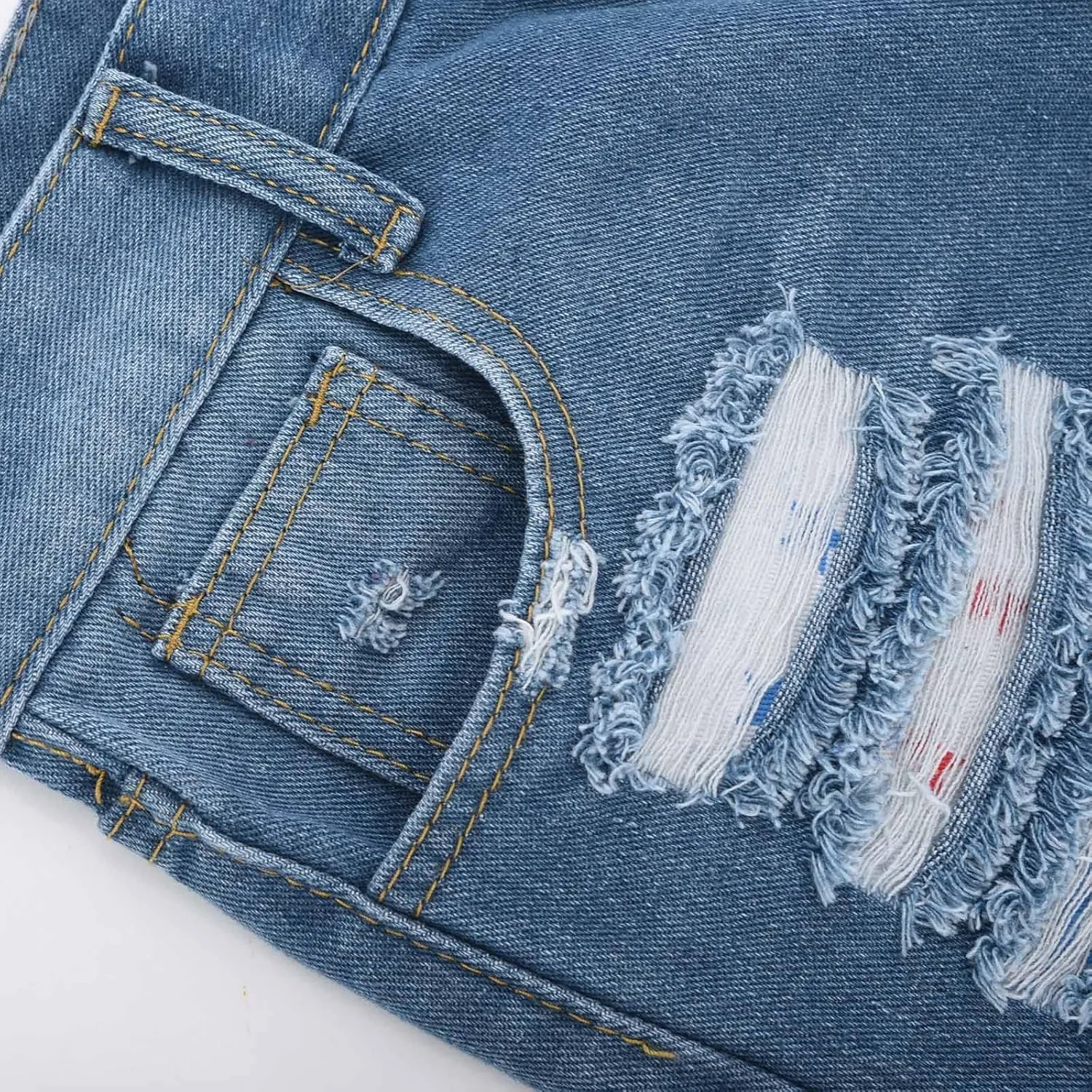 Women's High Waisted Ripped Stretchy Denim Short Hot Summer Jean Shorts Distressed Casual Frayed Raw Hem Jeans Shorts
