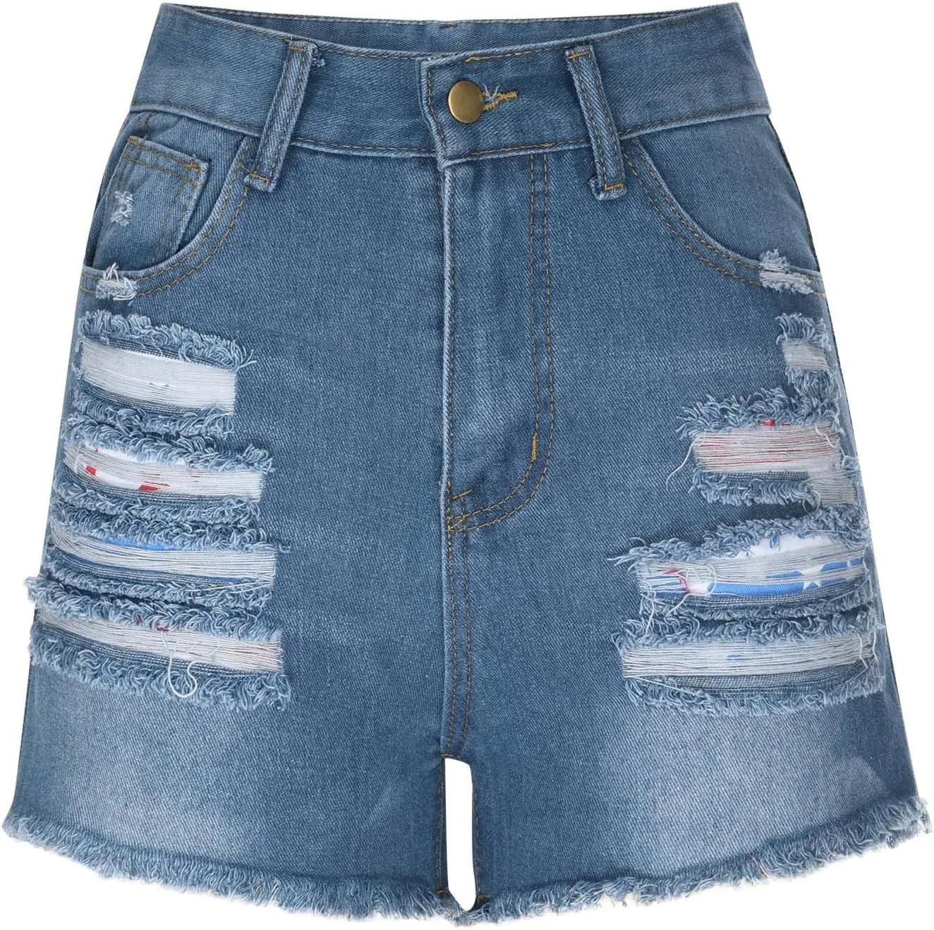 Women's High Waisted Ripped Stretchy Denim Short Hot Summer Jean Shorts Distressed Casual Frayed Raw Hem Jeans Shorts