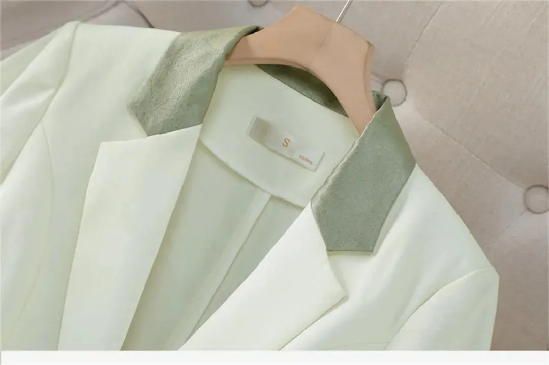 Womens Lapel Button Solid Color Loose Blazer Clothing Spring All Match Office Blazers