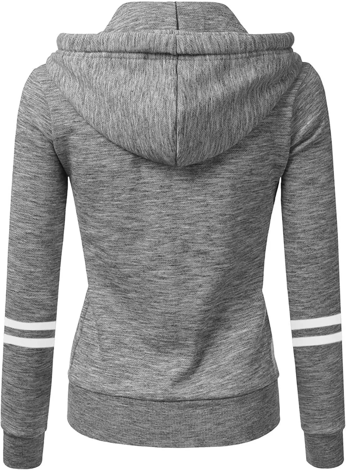 Womens Lightweight Hoodies Full-Zip Casual Hooded Jacket Color Block Slim Sweatshirt Long Sleeve Tops with Pockets