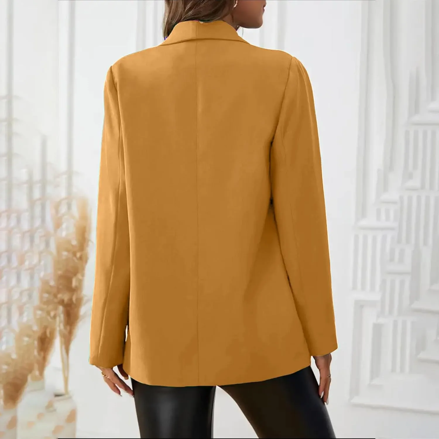 Womens Open Front Professiona Blazer Long Sleeve Lapel Suit Jackets Fall Premium Work Business Blazer with Pockets
