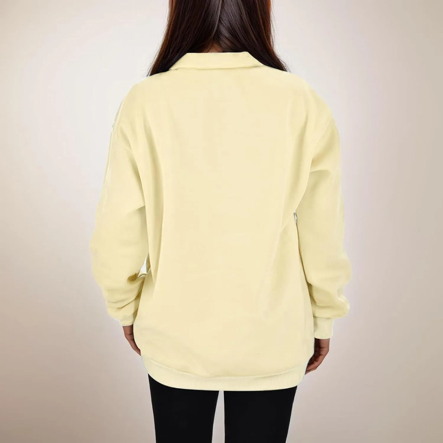 Womens Oversized Half Zip Pullover Casual Long Sleeve Sweatshirt Quarter Zip Trendy Teen Girls Fall Y2k Clothes