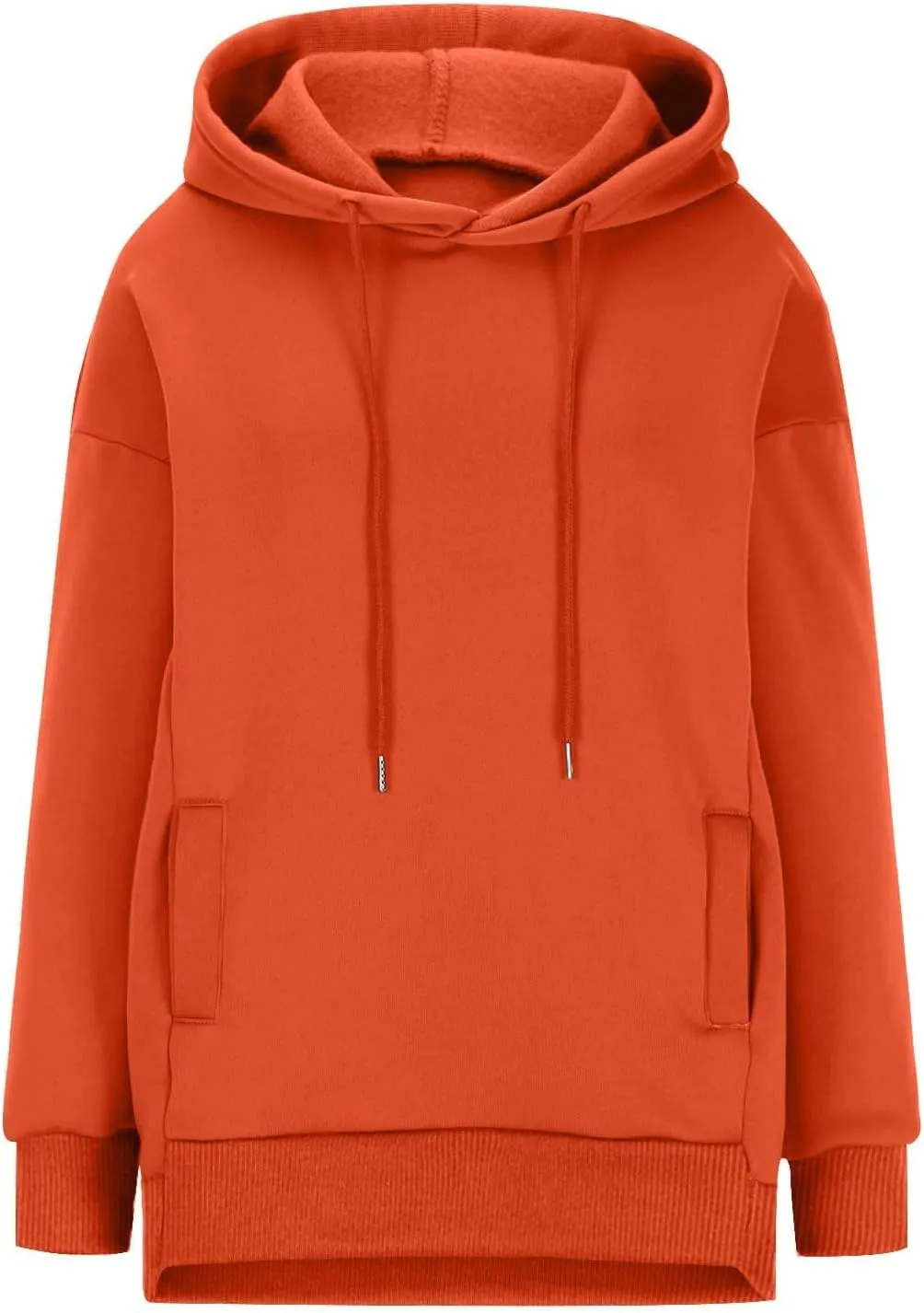 Womens Oversized Hoodie Sweatshirt Solid Color Drawstring Pullover Tops Casual Loose Fleece Comfy Sweater Blouses