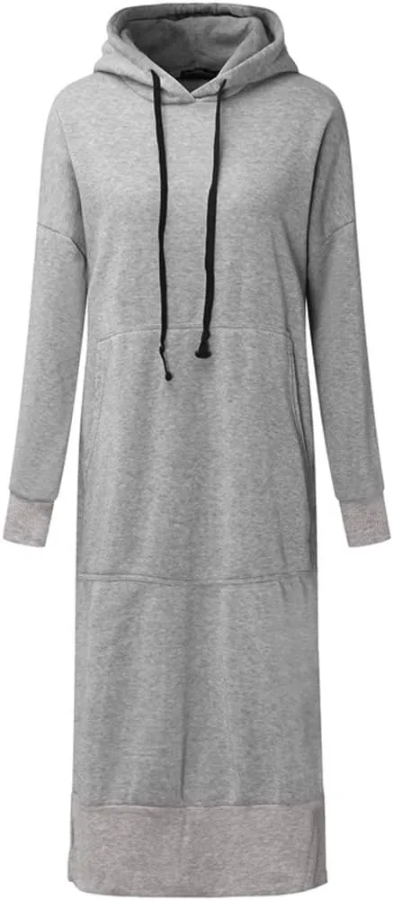 Womens Oversized Sweatshirt Dress Hoodies Pullover Long Sleeve Hoodie Dress for Women Hooded Sweatshirts Mini Dress