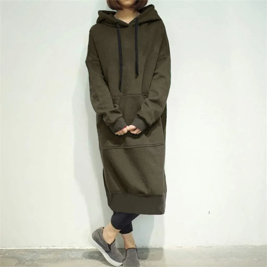 Womens Oversized Sweatshirt Dress Hoodies Pullover Long Sleeve Hoodie Dress for Women Hooded Sweatshirts Mini Dress