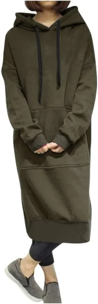 Womens Oversized Sweatshirt Dress Hoodies Pullover Long Sleeve Hoodie Dress for Women Hooded Sweatshirts Mini Dress