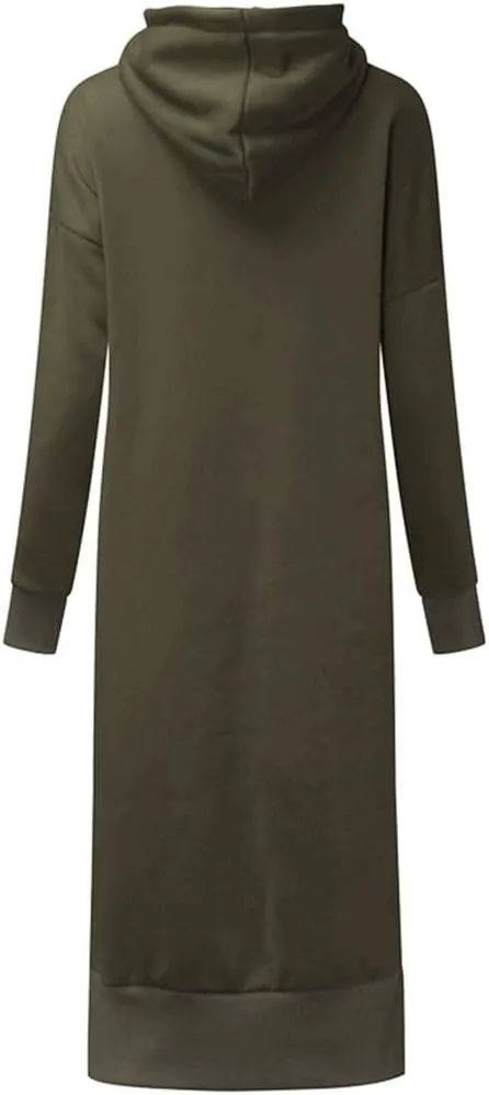 Womens Oversized Sweatshirt Dress Hoodies Pullover Long Sleeve Hoodie Dress for Women Hooded Sweatshirts Mini Dress