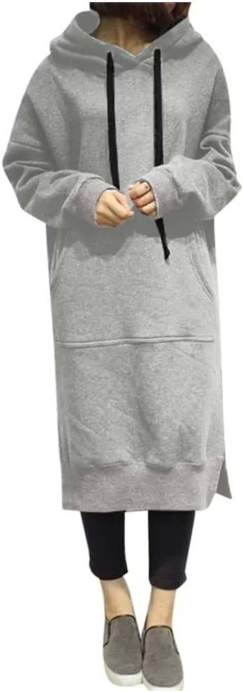 Womens Oversized Sweatshirt Dress Hoodies Pullover Long Sleeve Hoodie Dress for Women Hooded Sweatshirts Mini Dress
