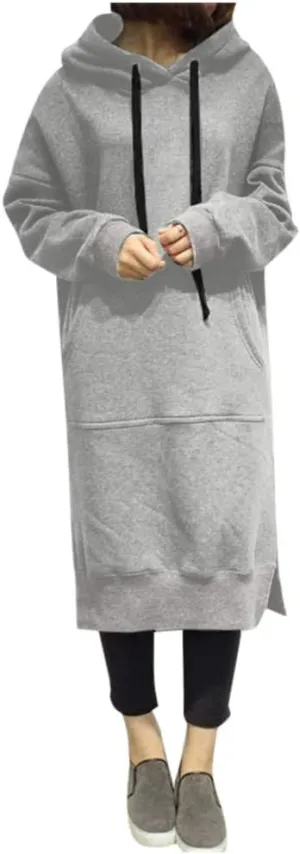 Womens Oversized Sweatshirt Dress Hoodies Pullover Long Sleeve Hoodie Dress for Women Hooded Sweatshirts Mini Dress