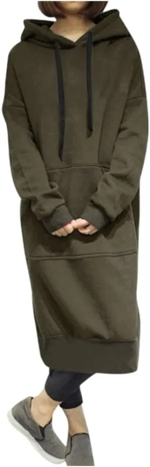 Womens Oversized Sweatshirt Dress Hoodies Pullover Long Sleeve Hoodie Dress for Women Hooded Sweatshirts Mini Dress