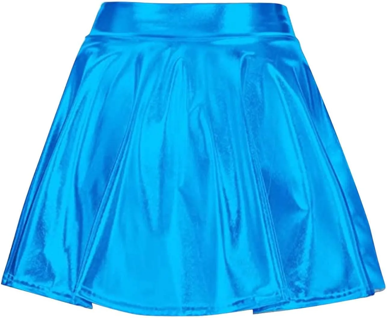 Womens Pleated Glitter Skirts Shiny Mini Summer Trendy High Waisted Flared Cute Women's Skirts Casual Spring