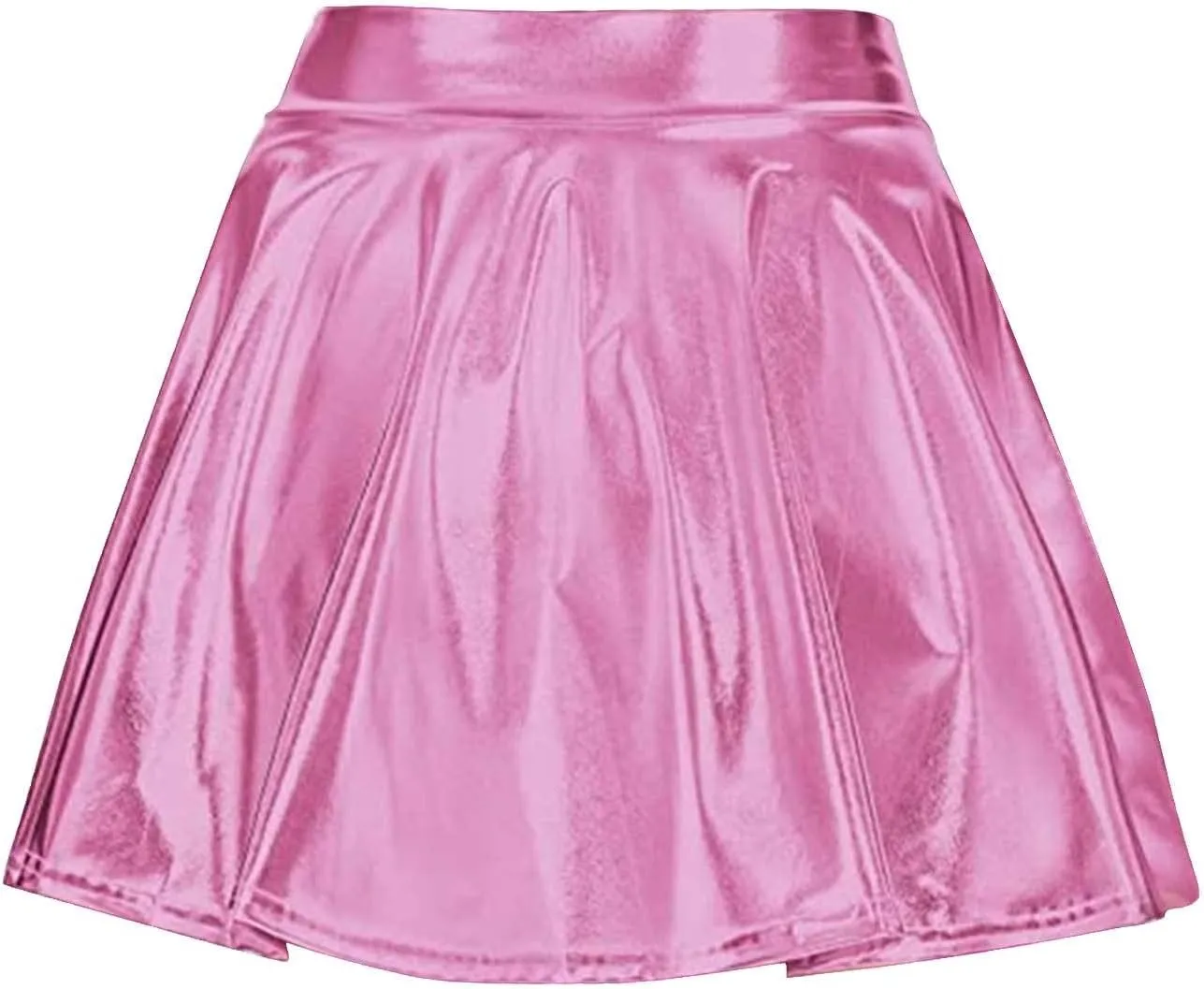 Womens Pleated Glitter Skirts Shiny Mini Summer Trendy High Waisted Flared Cute Women's Skirts Casual Spring