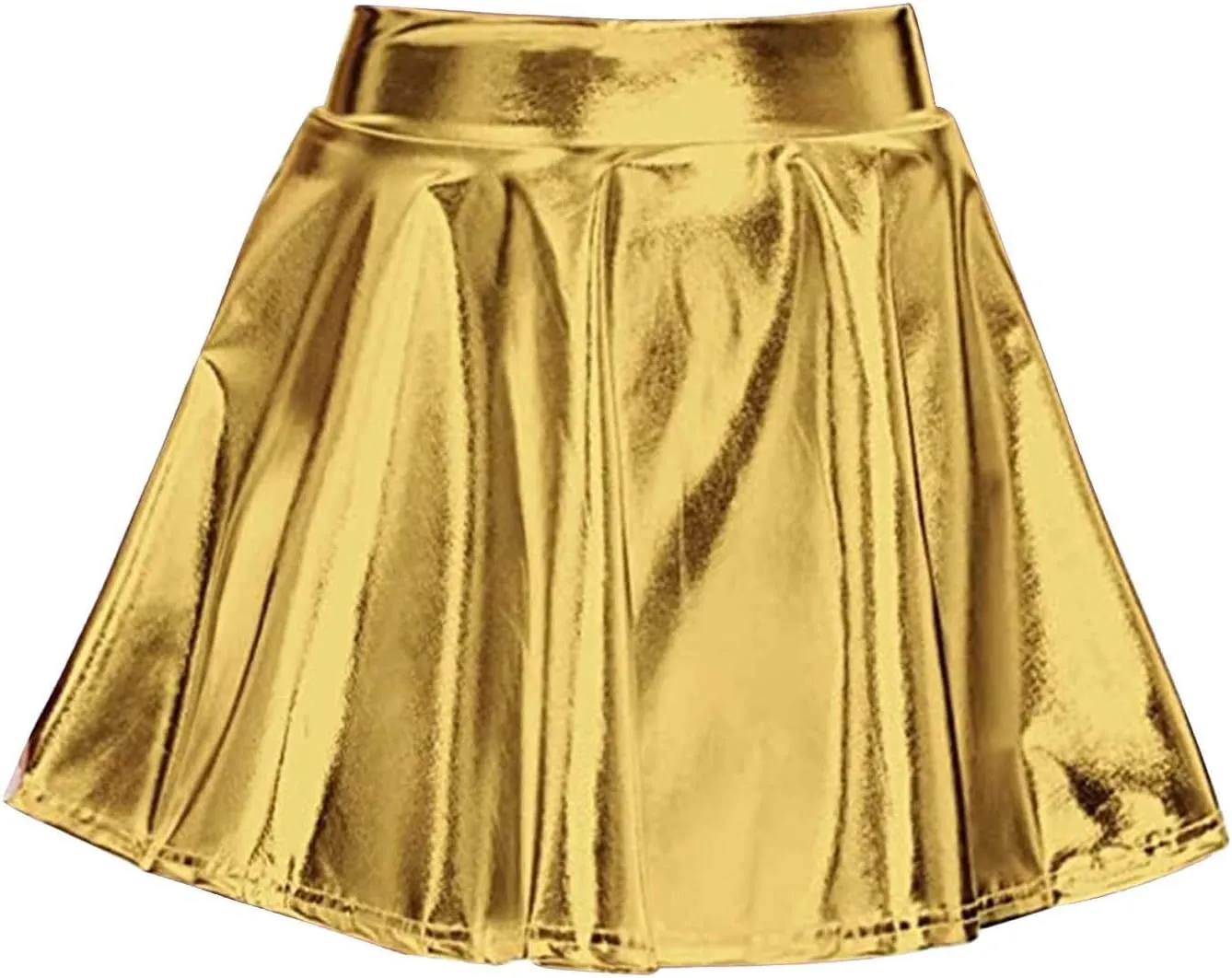 Womens Pleated Glitter Skirts Shiny Mini Summer Trendy High Waisted Flared Cute Women's Skirts Casual Spring