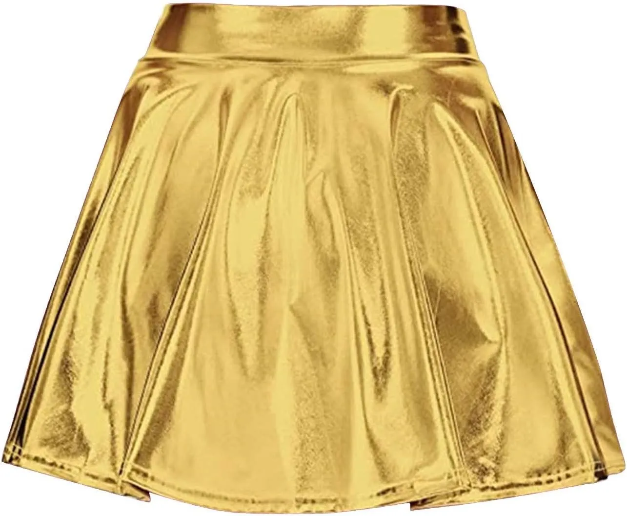 Womens Pleated Glitter Skirts Shiny Mini Summer Trendy High Waisted Flared Cute Women's Skirts Casual Spring
